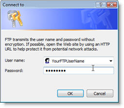 Request for your Username and Password