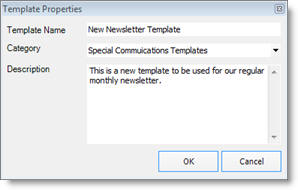 The Add New Template - Properties Dialog